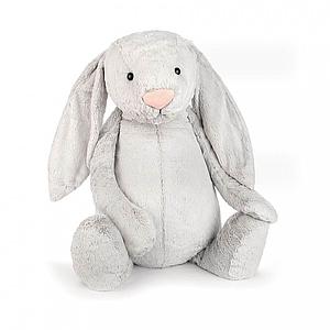 Peluche lapin 108cm BASHFUL Jellycat gris