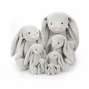 Peluche lapin 108cm BASHFUL Jellycat gris