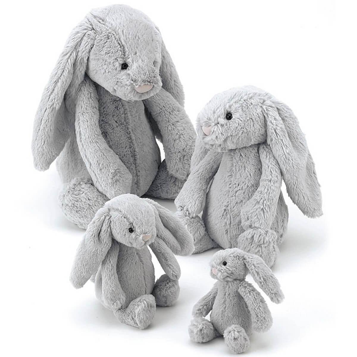 Peluche lapin 36cm BASHFUL Jellycat silver