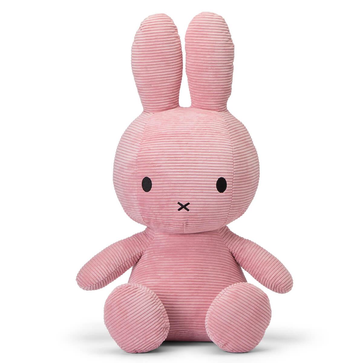 Peluche lapin 70cm MIFFY SITTING Bon Ton Toys Corduroy Pink 