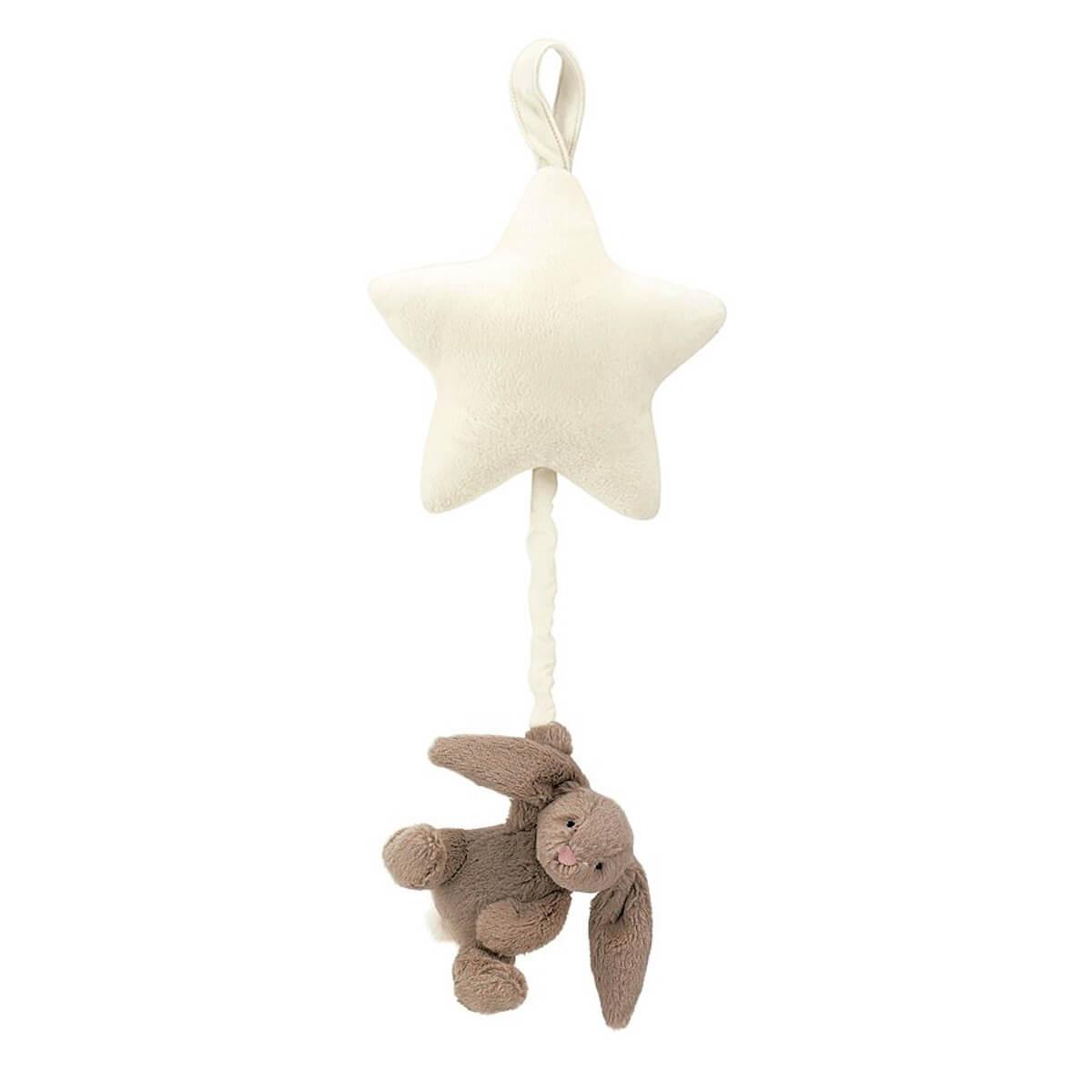 Peluche musical lapin BASHFUL Jellycat beige