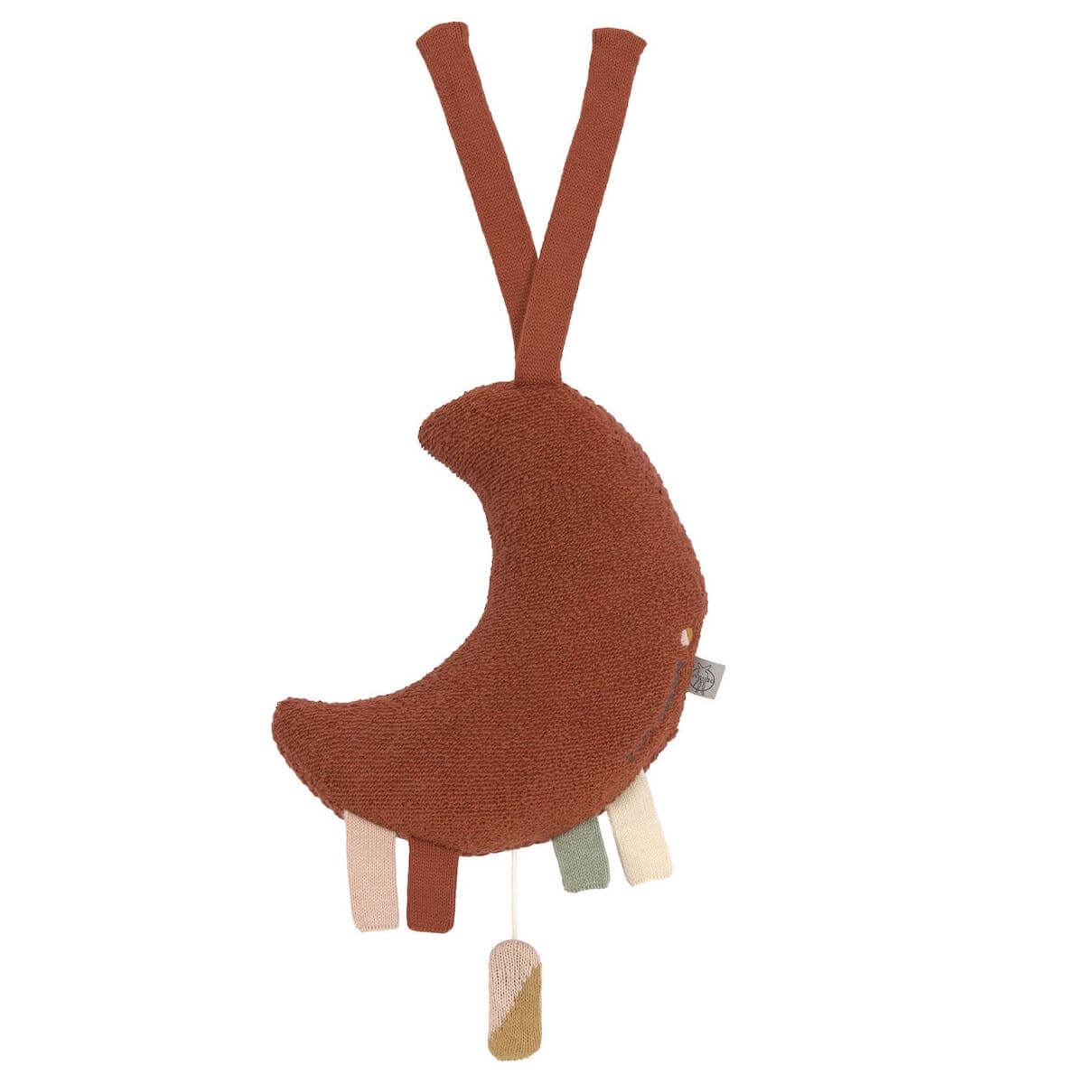 Peluche musicale tricotée Laessig Lune rouge rouille