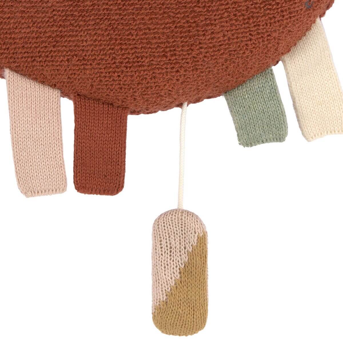 Peluche musicale tricotée Laessig Lune rouge rouille