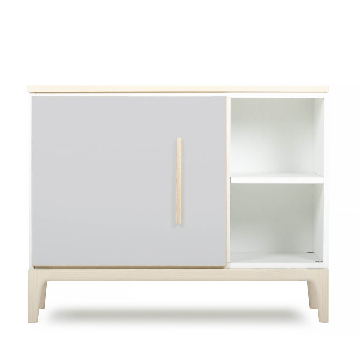 Petit meuble 1 porte 2 niches NADO Curve finition frêne manhattan grey