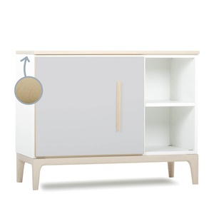 Petit meuble 1 porte 2 niches NADO Curve finition frêne manhattan grey