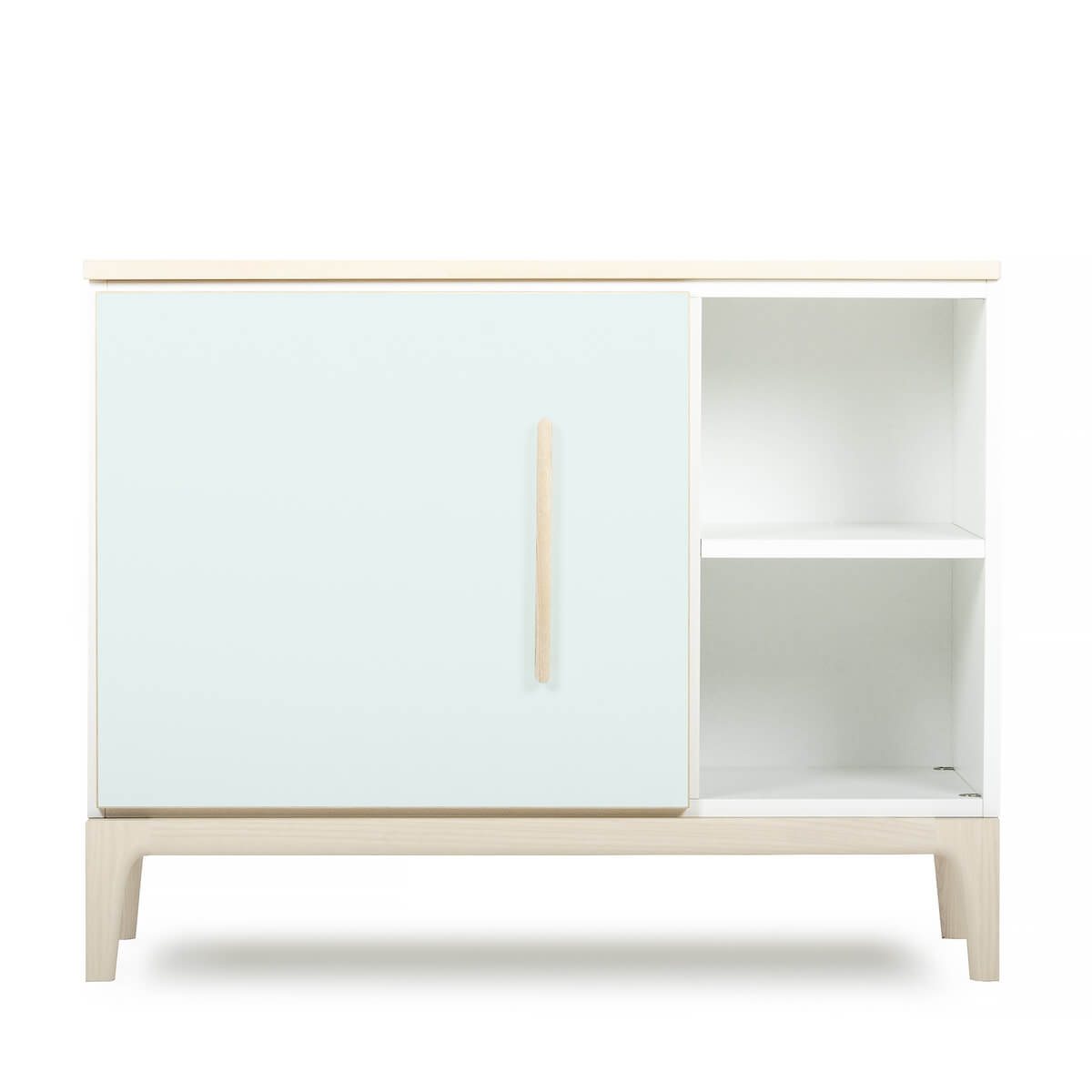 Petit meuble 1 porte 2 niches NADO Curve finition frêne mint