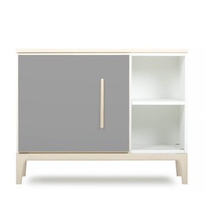 Petit meuble 1 porte 2 niches NADO Curve finition frêne slate grey