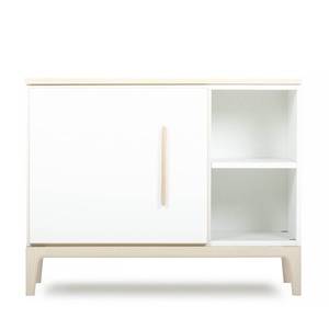 Petit meuble 1 porte 2 niches NADO Curve finition frêne white