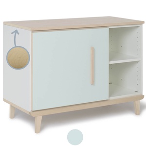 Petit meuble 1 porte 2 niches NADO Retro finition frêne mint