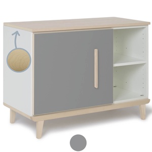 Petit meuble 1 porte 2 niches NADO Retro finition frêne slate grey