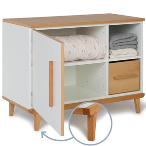 Petit meuble 1 porte 2 niches NADO Retro finition hêtre white