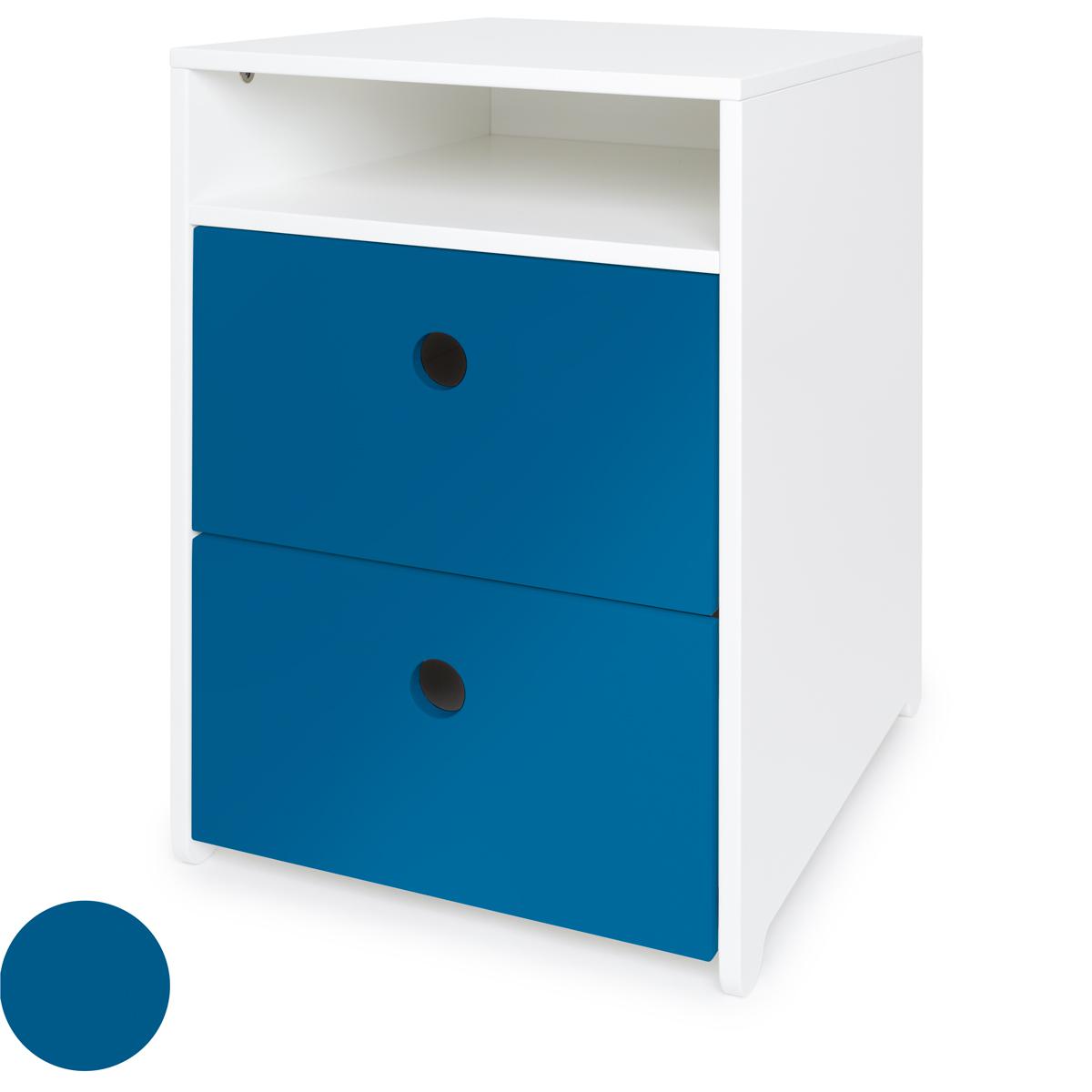 Petit meuble 2 tiroirs COLORFLEX Abitare Kids façades tiroirs deep marine 