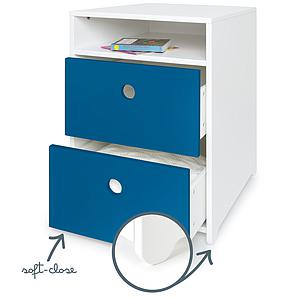 Petit meuble 2 tiroirs COLORFLEX Abitare Kids façades tiroirs deep marine 