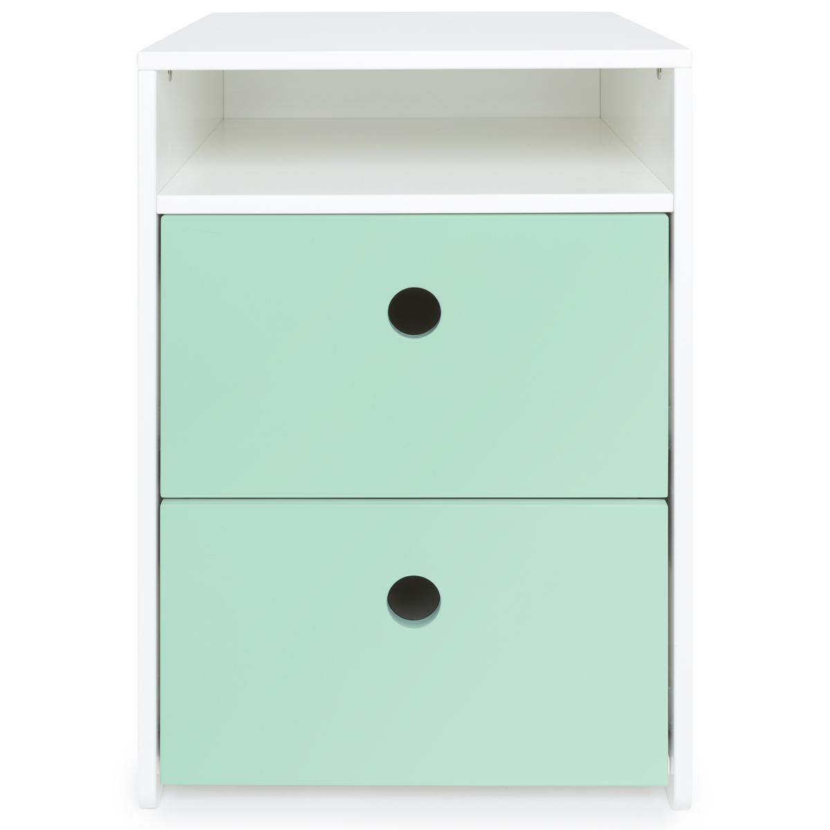 Petit meuble 2 tiroirs COLORFLEX Abitare Kids façades tiroirs mint 