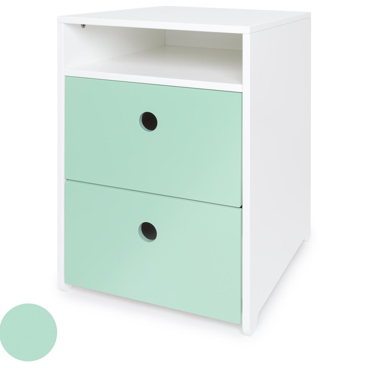 Petit meuble 2 tiroirs COLORFLEX Abitare Kids façades tiroirs mint 