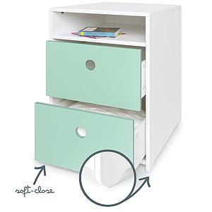 Petit meuble 2 tiroirs COLORFLEX Abitare Kids façades tiroirs mint 