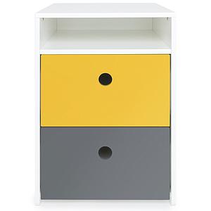 Petit meuble 2 tiroirs COLORFLEX Abitare Kids façades tiroirs nectar yellow-space grey 