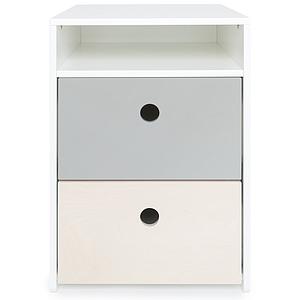 Petit meuble 2 tiroirs COLORFLEX Abitare Kids façades tiroirs pearl grey-white wash 