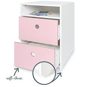 Petit meuble 2 tiroirs COLORFLEX Abitare Kids façades tiroirs sweet pink