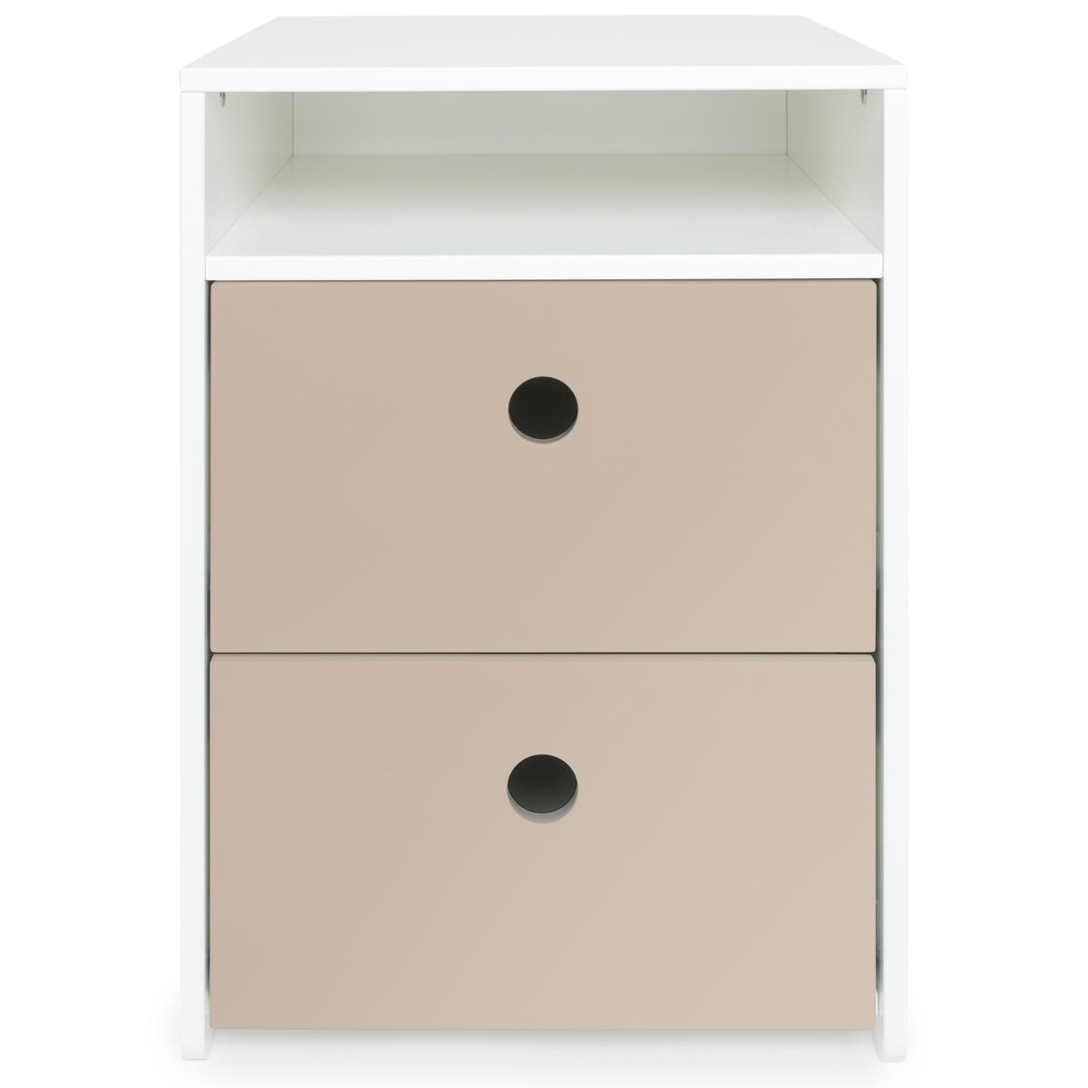 Petit meuble 2 tiroirs COLORFLEX Abitare Kids façades tiroirs warm grey