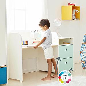 Petit meuble 2 tiroirs COLORFLEX Abitare Kids façades tiroirs warm grey