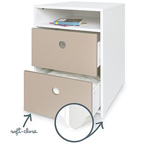Petit meuble 2 tiroirs COLORFLEX Abitare Kids façades tiroirs warm grey