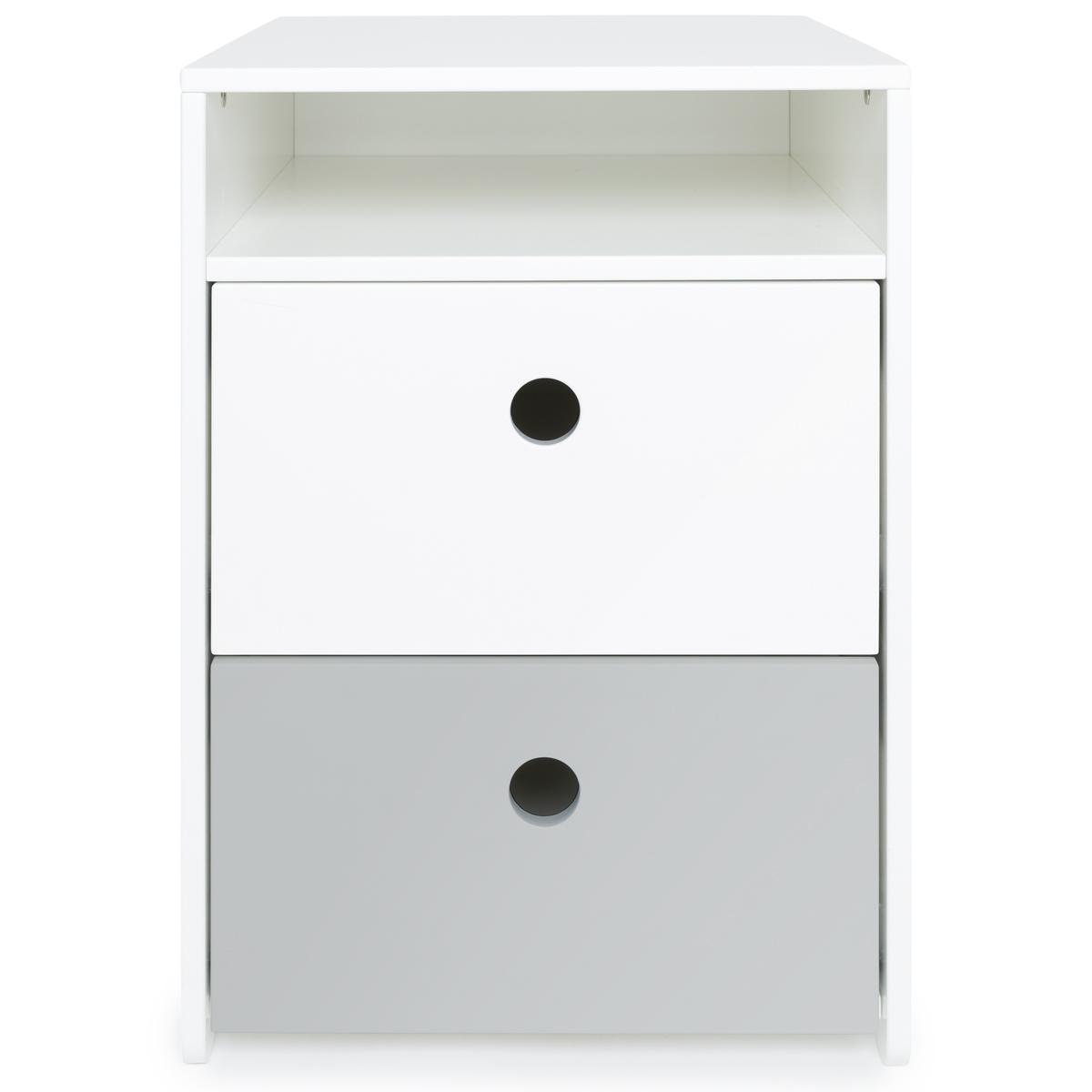 Petit meuble 2 tiroirs COLORFLEX Abitare Kids façades tiroirs white-pearl grey 