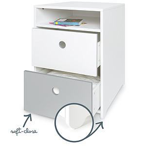 Petit meuble 2 tiroirs COLORFLEX Abitare Kids façades tiroirs white-pearl grey 