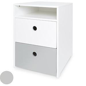 Petit meuble 2 tiroirs COLORFLEX Abitare Kids façades tiroirs white-pearl grey 