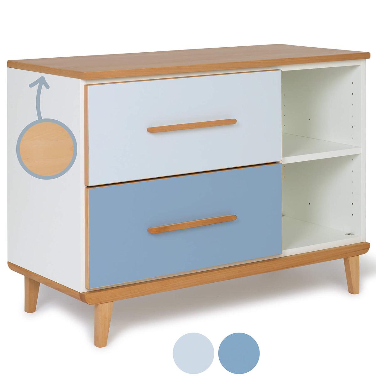 Petit meuble 2 tiroirs NADO sky blue-capri blue