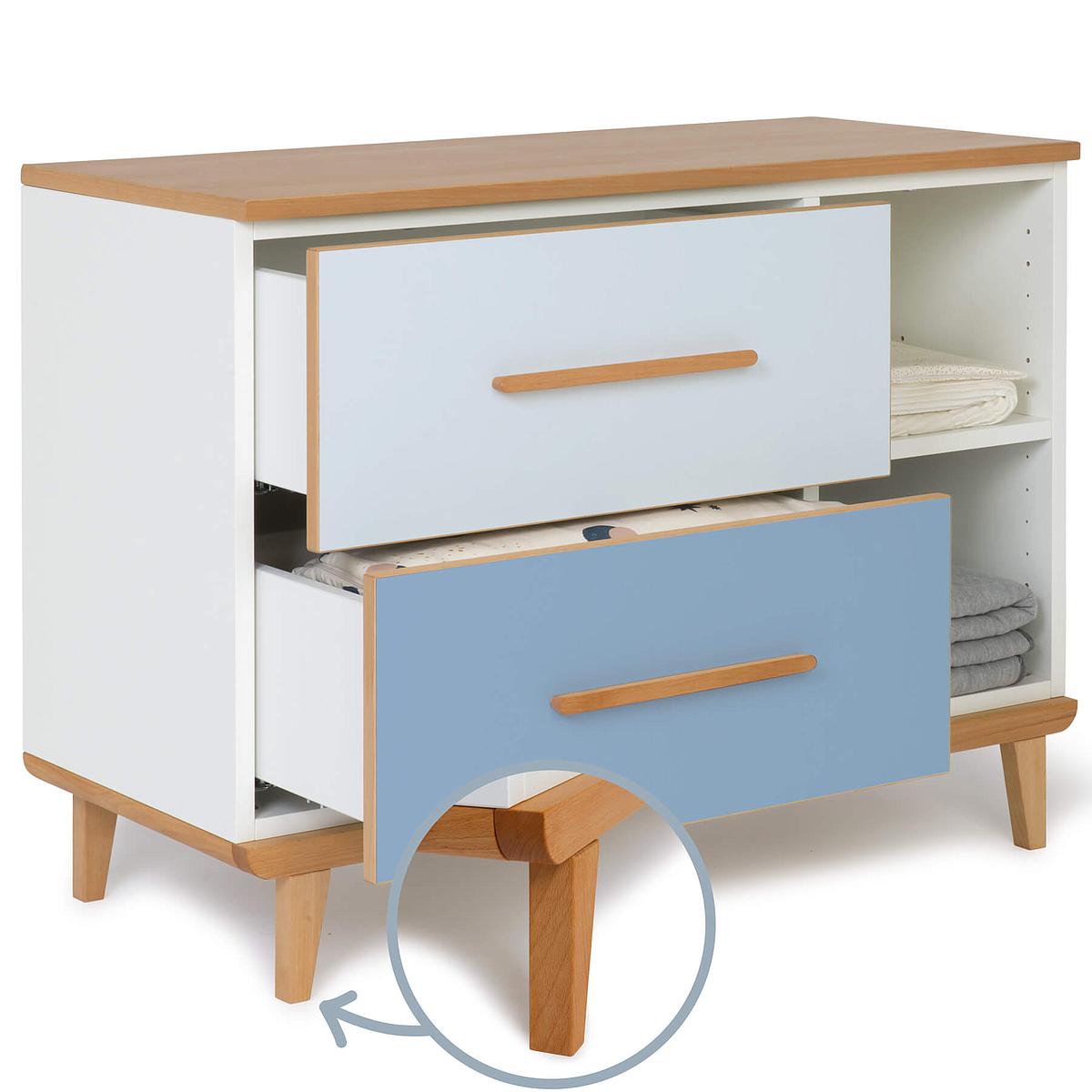 Petit meuble 2 tiroirs NADO sky blue-capri blue