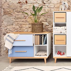 Petit meuble 2 tiroirs NADO sky blue-capri blue