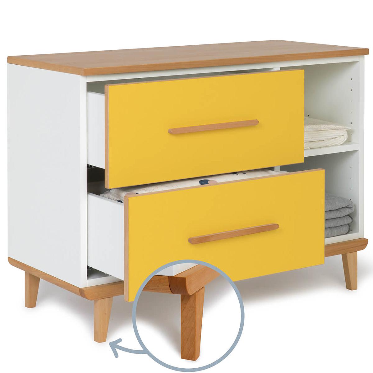 Petit meuble 2 tiroirs NADO sunshine yellow