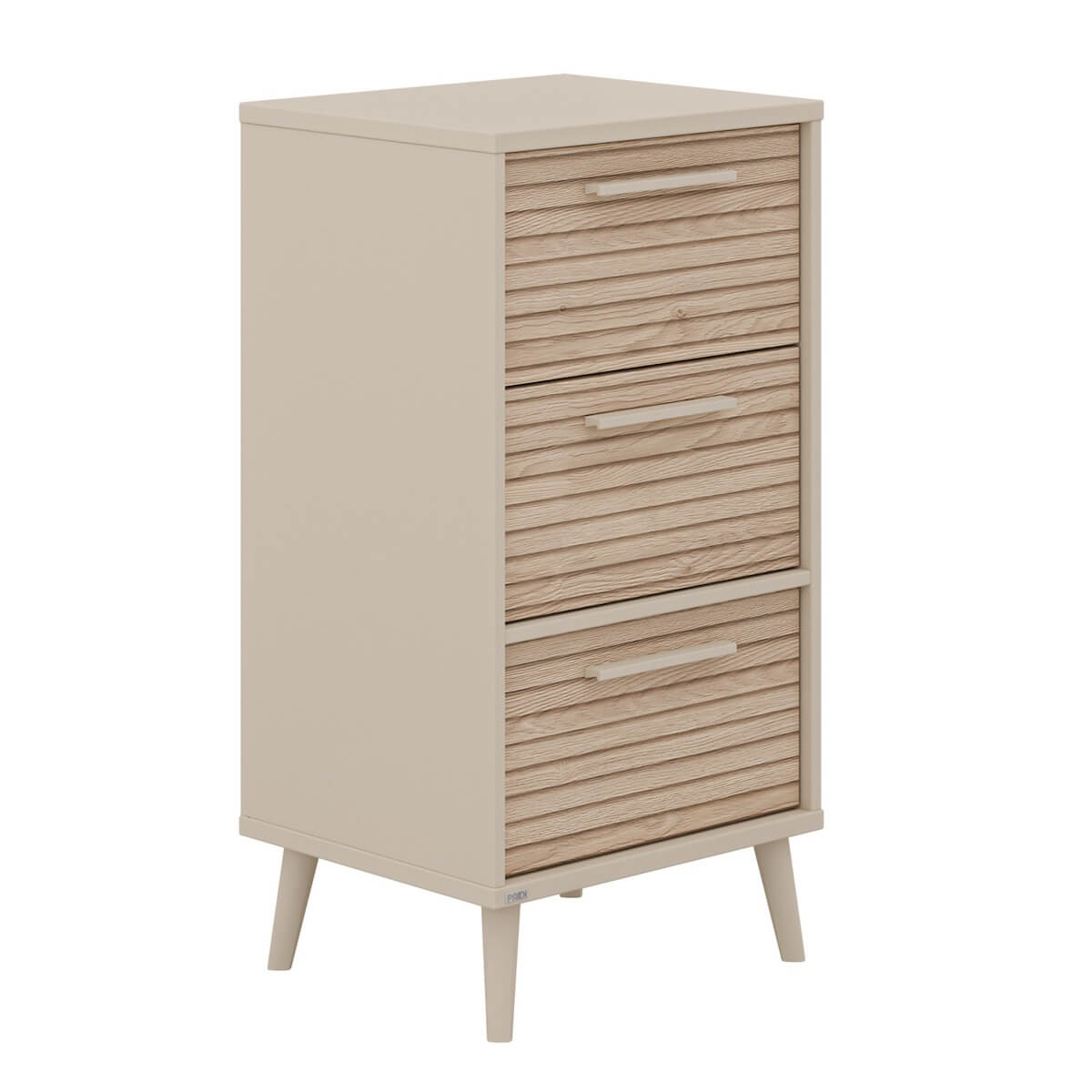 Petit meuble 3 tiroirs EEFJE Paidi Beige cashmere-chêne