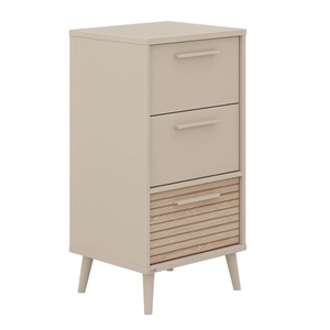 Petit meuble 3 tiroirs EEFJE Paidi Beige cashmere-chêne