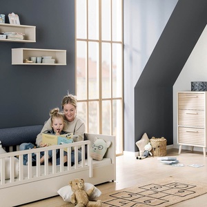 Petit meuble 3 tiroirs EEFJE Paidi Beige cashmere-chêne