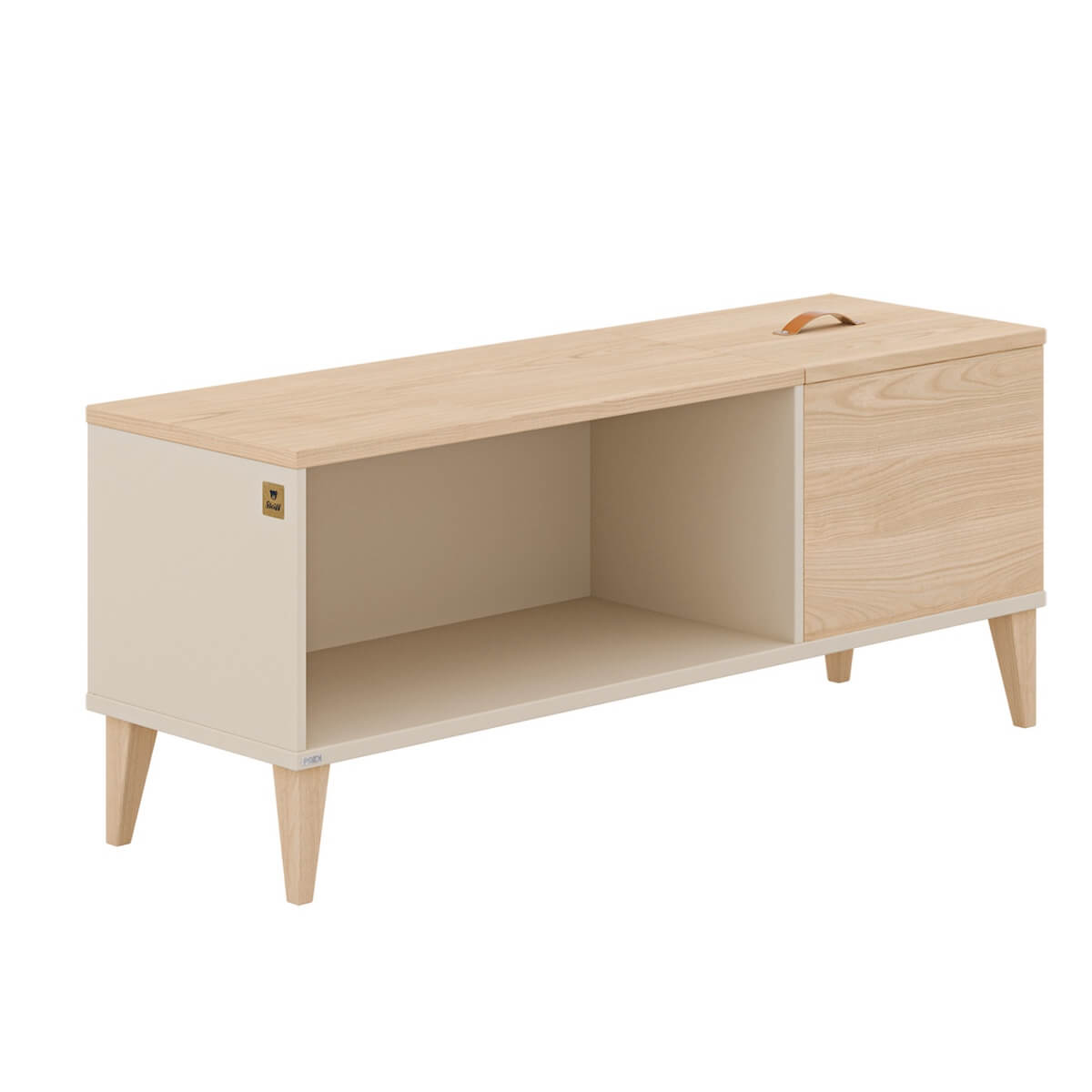 Petit meuble MILA & BEN Paidi Beige cashmere-bois scandinave