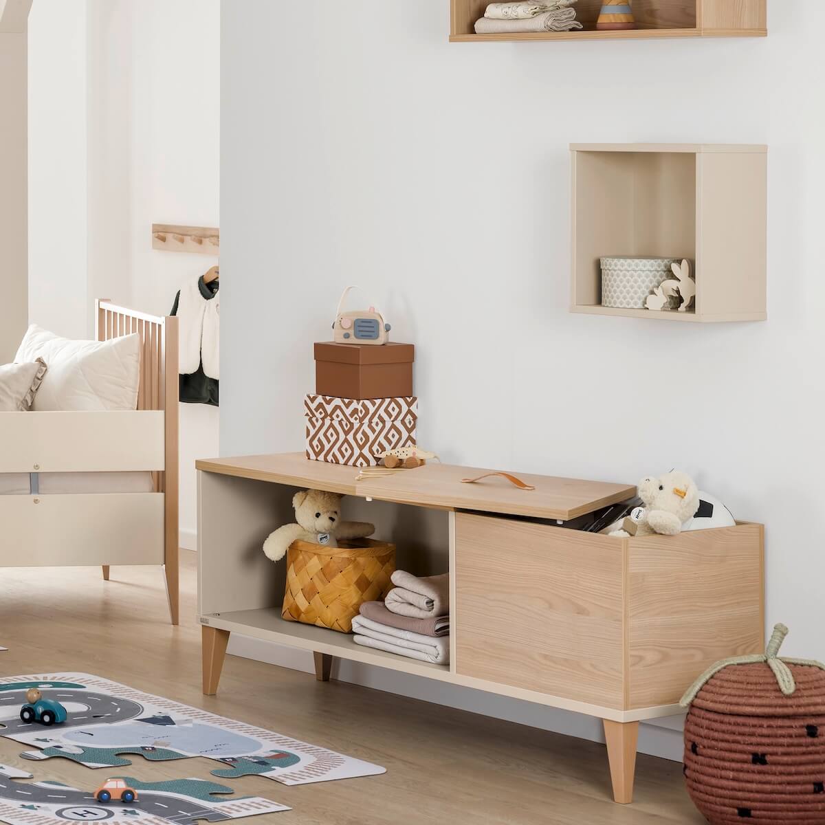 Petit meuble MILA & BEN Paidi Beige cashmere-bois scandinave