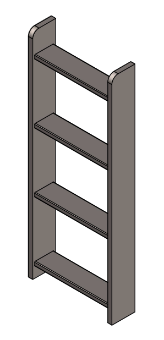Petite échelle pour lits superposés 165,2cm Kasva