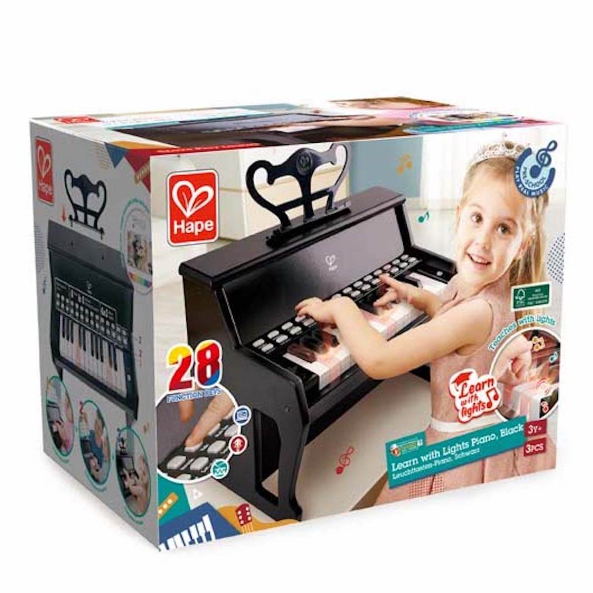 Piano avec apprentissage Hape noir