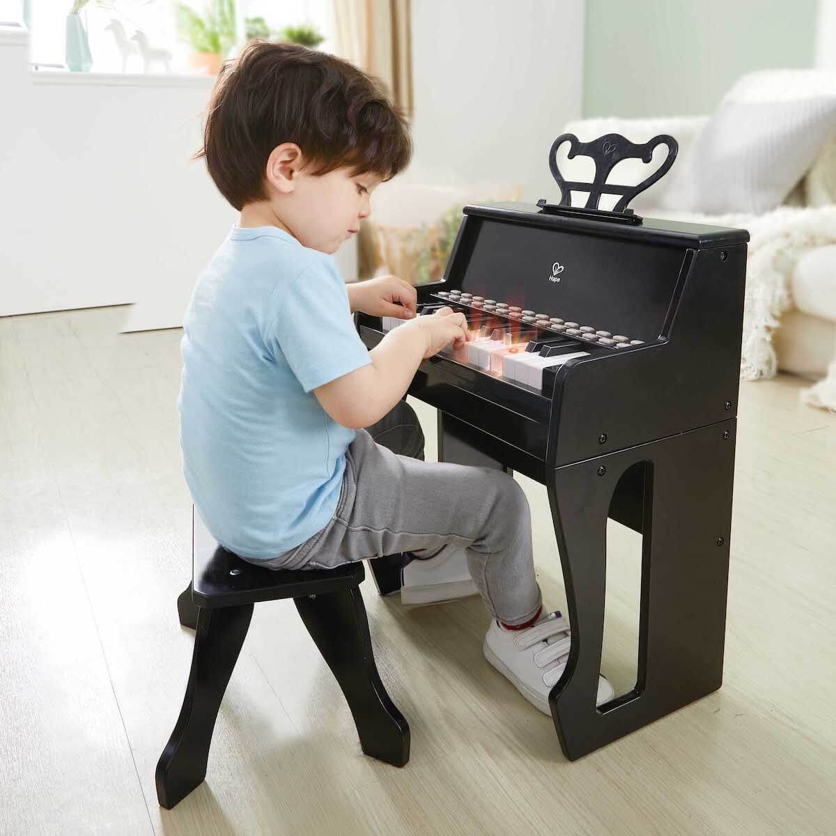 Piano droit avec apprentissage interactif noir