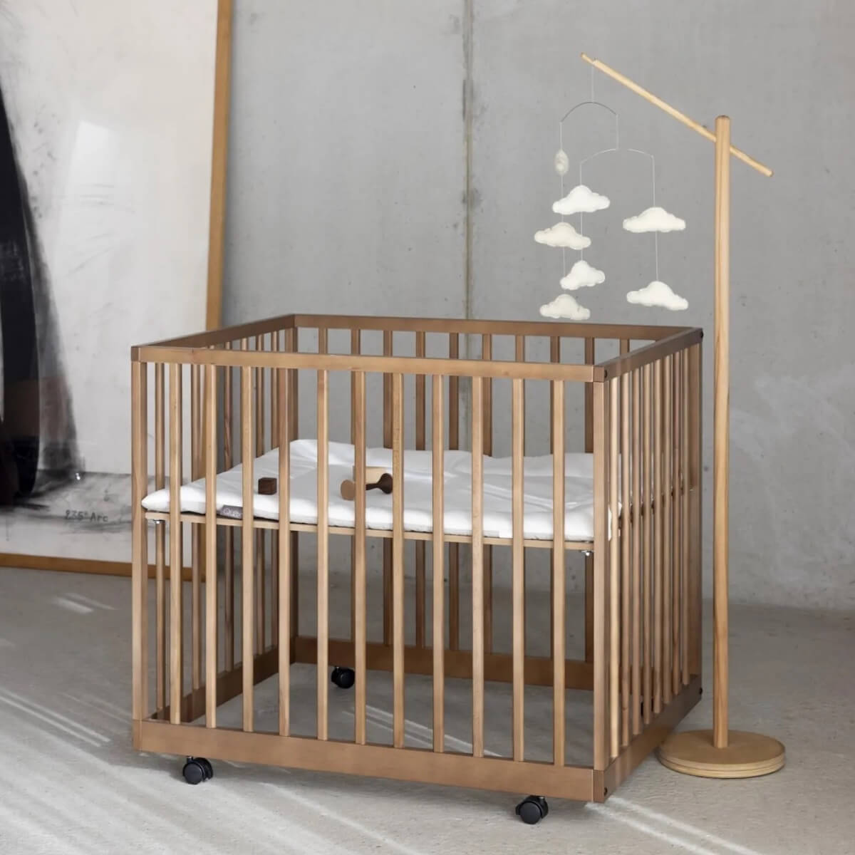 Pied en bois pour mobile Quax