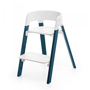 Pieds chaise haute hêtre STEPS Stokke bleu nuit 