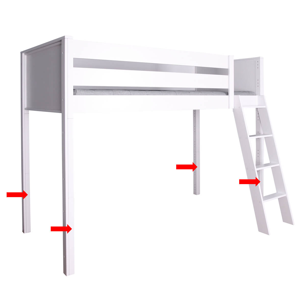 Piètements bas 4pc. KASVA hêtre laqué blanc