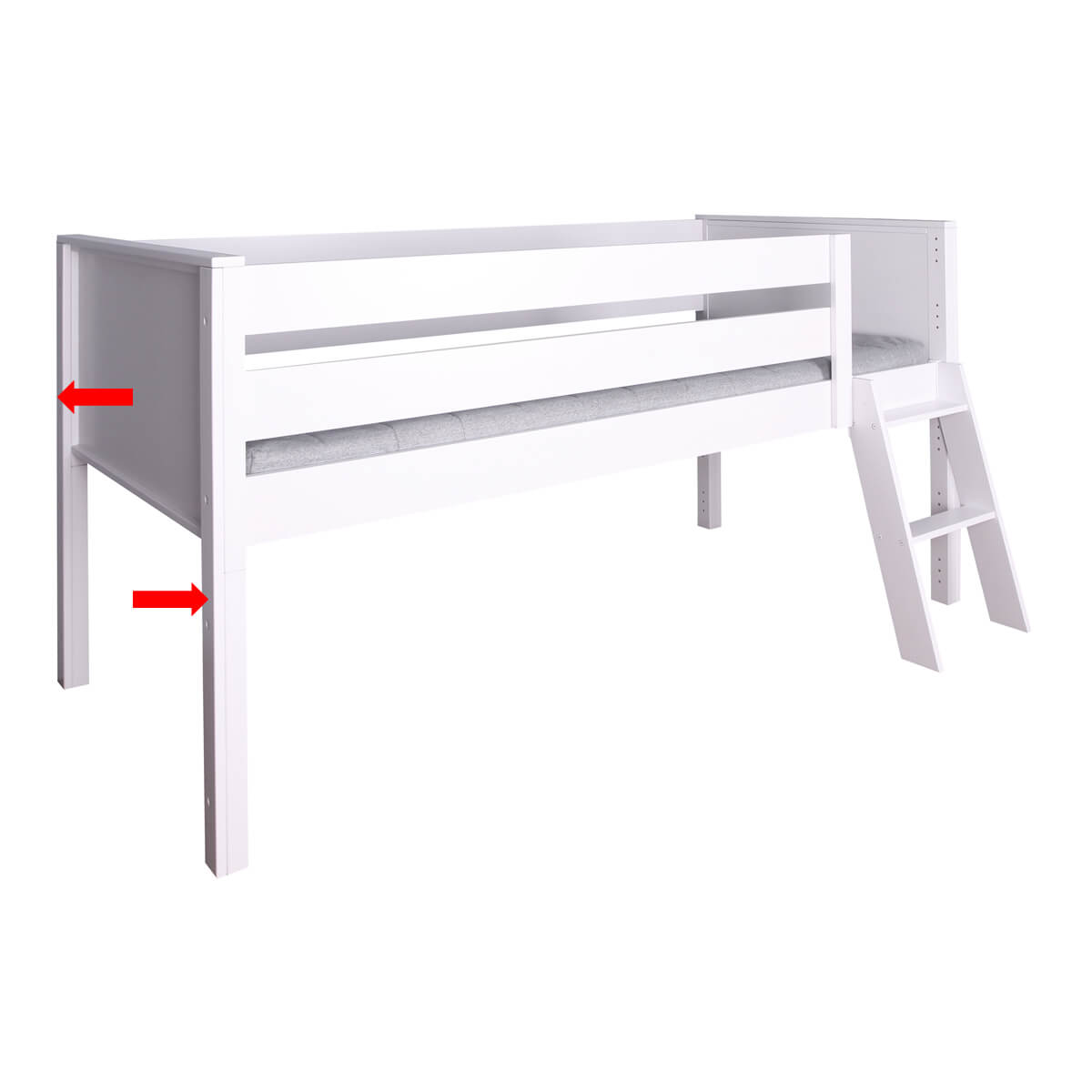 Piètements de connections mi-hauteur 4pc. KASVA hêtre laqué blanc