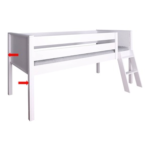 Piètements de connections mi-hauteur 4pc. KASVA hêtre laqué blanc