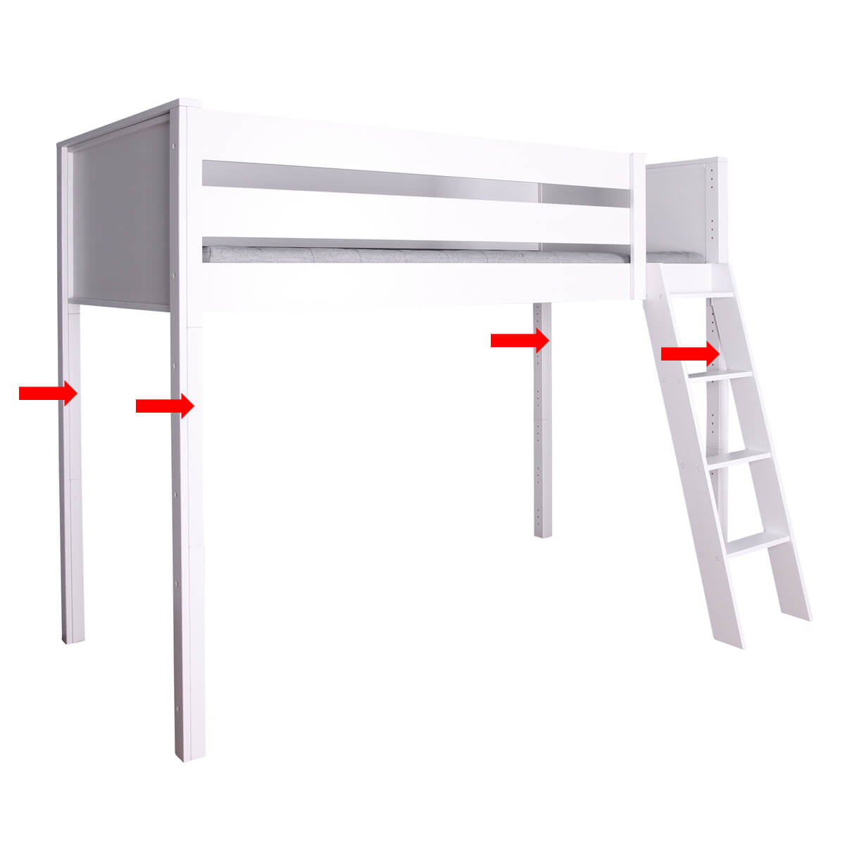 Piètements medium 4pc. KASVA hêtre laqué blanc