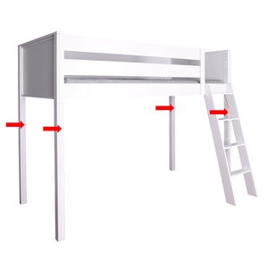 Piètements medium 4pc. KASVA hêtre laqué blanc