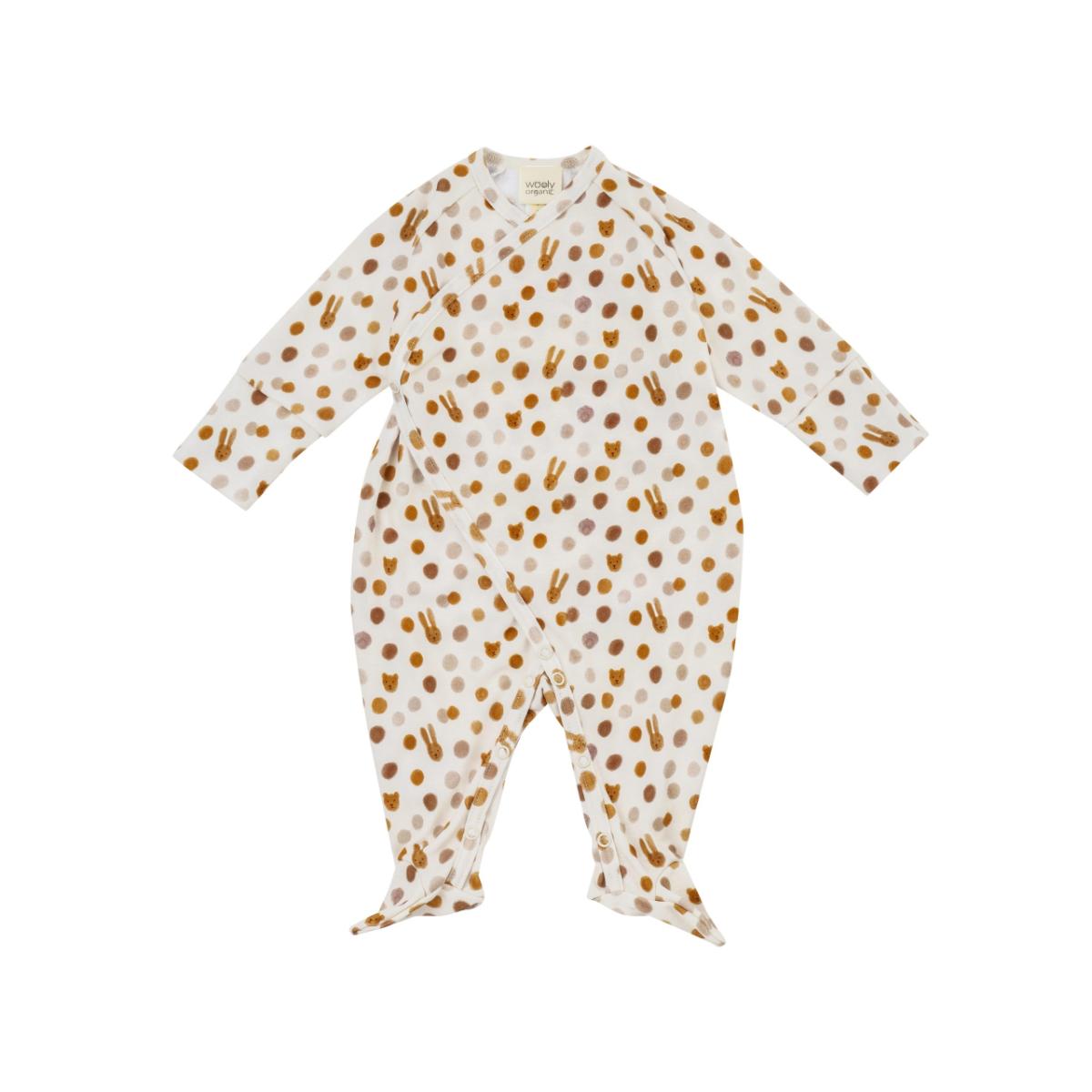 Pijama cruzado 50-56cm Wolly Organic caramel