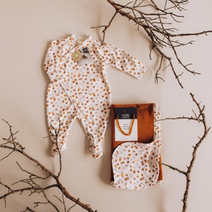 Pijama cruzado 50-56cm Wolly Organic caramel